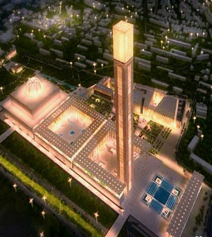 اقامه نماز در بزرگترین مسجد آفریقا و سومین مسجد بزرگ جهان+ عکس